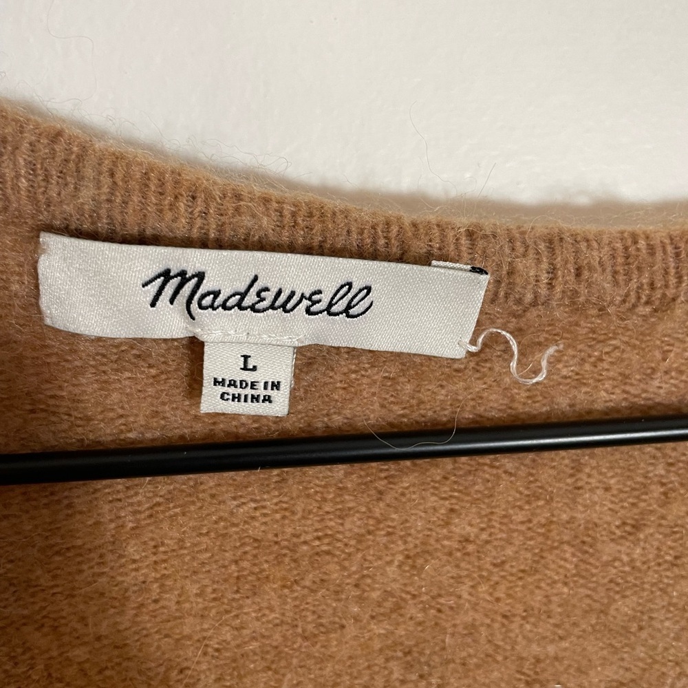 Madewell Classic Minimalist Capsule Kent Coziest Colorblock Cardigan Sweater Lg - Picture 3 of 8